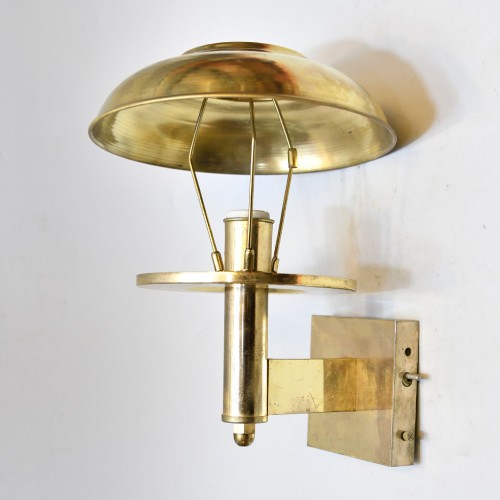 Brass Bulkhead Lamp or Light with Cap Shade